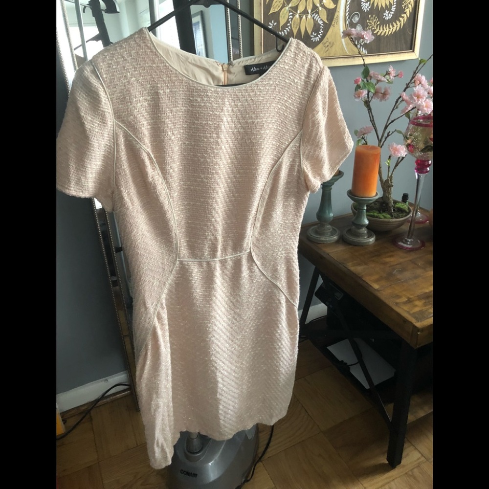 NEW blush and white tweed dress!